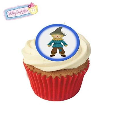 Image of 24 Fabulous Pre Cut Edible Wafer Cake Toppers: Wizard of Oz Scarecrow