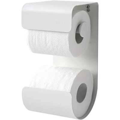Image of Sealskin Brix Toilet Roll Holder, Metal, White, 11.6 x 25.5 12.5 cm