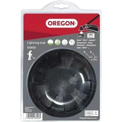 Image of Oregon 559059 Lightning Load Pro Tap and Go Bump Fit Universal Trimmer Head, Fits Most Straight Shaft Strimmers Over 33cc, Cream