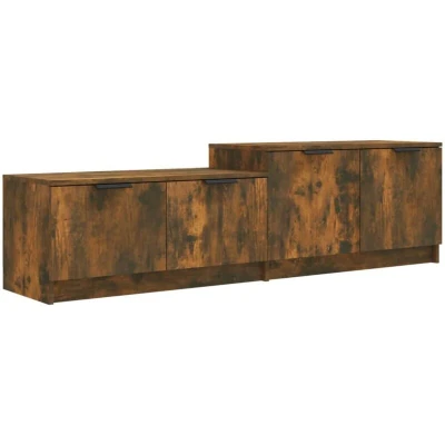 Image of vidaXL TV Cabinet Smoked Oak 158.5x36x45 cm Engineered Wood