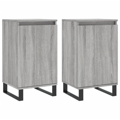 Image of vidaXL Sideboards 2 pcs Grey Sonoma 40x35x70 cm Engineered Wood