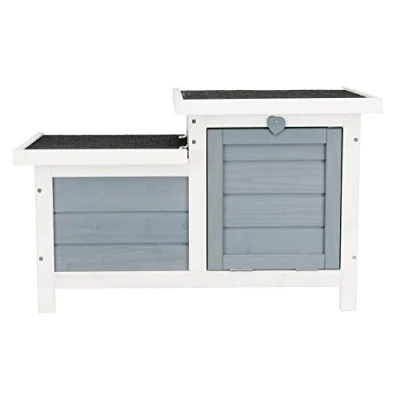 Image of Trixie Small Animal Hutch, Raised Rabbit Home, Bunnies, Guinea Pigs, and Turtles, Indoor Outdoor