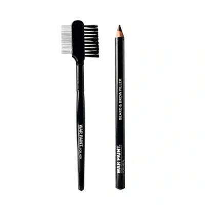 Image of War Paint For Men Lightweight Beard &amp; Brow Filler Pencil Fuller Looking Facial Hair Perfect Blending Shaping Vegan Friendly Cruelty Free Makeup Product Brown