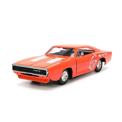 Image of Big Time Muscle 1:24 1968 Dodge Charger Die Cast Car (Orange)