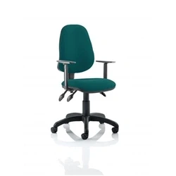 Image of Eclipse Plus III Lever Task Operator Chair Bespoke with Height Adjustable Arms In Maringa Teal