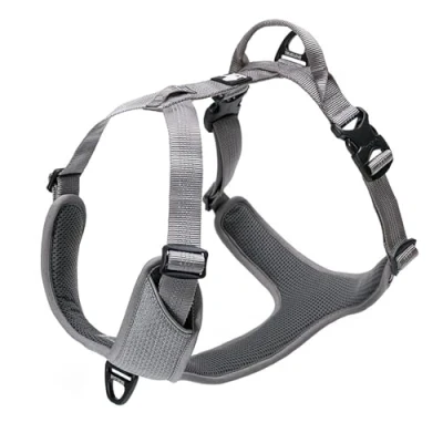 Image of Dog Harness Adjustable Reflective No Pull Durable Pet Vest Car Trip Outdoor TLH6071(Gray,XL)
