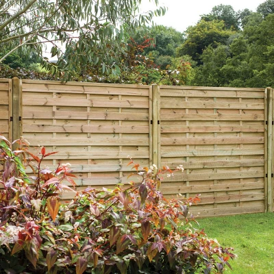 Image of Forest 6&#039; x 5&#039; Europa Plain Pressure Treated Decorative Fence Panel (1.8m 1.5m)