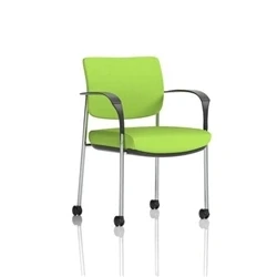 Image of Brunswick Deluxe Chrome Frame Back Seat Green With Arms/Castors