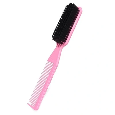 Image of 2 In 1Nylon Bristle Hair Cleaning Brush Neck Duster Broken Remove Comb For Effortless Hairdressing Styling Frizz Control Salon Tools Soft