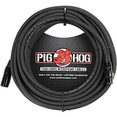 Image of Pig Hog PHM50 High Performance 8mm XLR Microphone Cable, Black, 50 Feet