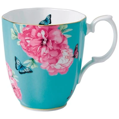 Image of Royal Albert Miranda Kerr Friendship 40001826 Mug 0.40ltr, Turquoise, Fine Bone China, 1 Count (Pack of 1)