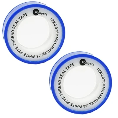 Image of Dapetz ® 2 x PTFE Tape Water for Thread Seal White Teflon 12mm 12m Pipe Sealant Plumbers Plumbing, 1/2 Inch