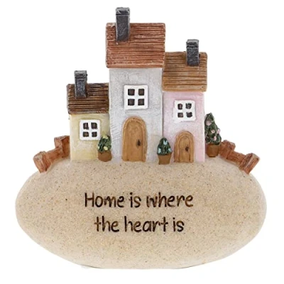 Image of Shudehill Giftware Pebble Lane Cottage Collection, Sentiment Message, Perfect House warming gift or Present (Home is where the heart is)