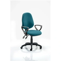 Image of Eclipse Plus II Lever Task Operator Chair Bespoke with Loop Arms In Maringa Teal