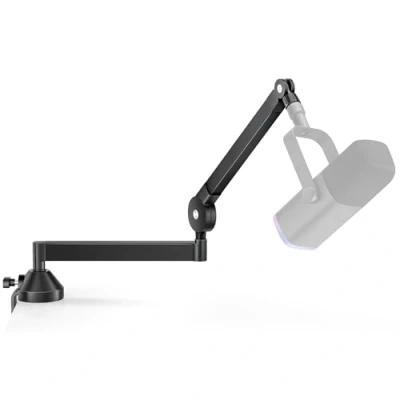 Image of InnoGear Low Profile Mic Arm, 360 Rotatable Microphone Boom Arm Stand for Fifine AM8 K669B Blue Yeti HyperX QuadCast SoloCast AT2020, with Clip 3/8&quot; to 5/8&quot;, 1/4&quot; Adapter, Black