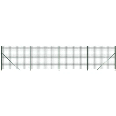 Image of vidaXL Wire Mesh Fence with Flange Green 2.2x10 m