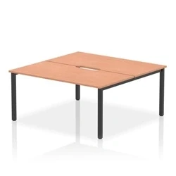 Image of Evolve Plus 1600mm B2B 2 Person Bench Desk Beech Top Black Frame