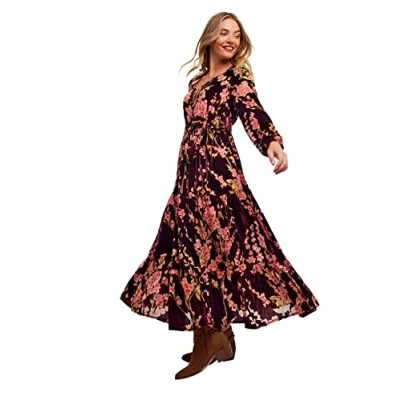 Image of Joe Browns Women&#039;s Berry Floral DevoreTie Waist Dress, 12