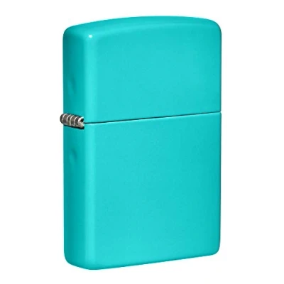 Image of Zippo, Flat Turquoise, timeless design, Real windproof lighter, made of durable metal, refillable, ideal for all occasions, delivered in gift box, talla única