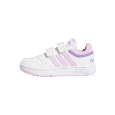 Image of adidas Unisex Hoops Lifestyle Basketball Hook and Loop Shoes, Cloud White/Lilac/Violet Fusion, 13 UK