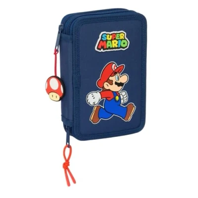 Image of SUPER MARIO TRICK Children&#039;s School Pencil Case, Case with Colours, 29 Tools Included, Ideal for Children from 5 to 14 Years, Comfortable and Versatile, Quality Resistance, 12.5 x 4