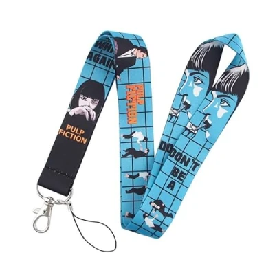 Image of Pulp Fiction Quentin Tarantino 90s Movie 17.7&quot; Neck Lanyard Keychain Holder ID Badge Mobile Phone Pin Strap by Pinstant, Blue