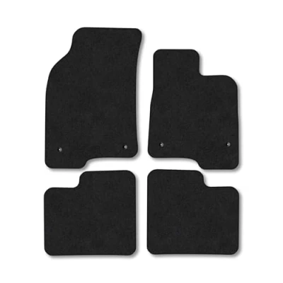 Image of Car Mats Compatible with Fiat Panda (2015+) Tailored Fit Black Carpet Floor Set Accessory Custom 4 Pieces Anti Slip Backing &amp; Binding Trim Edge