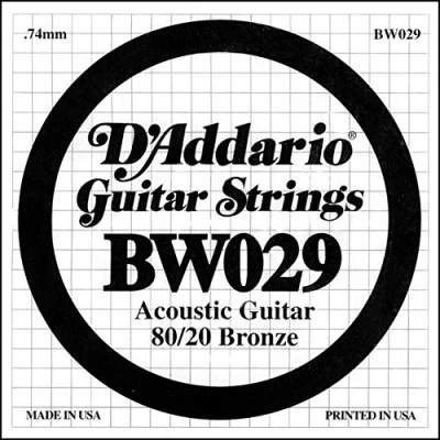 Image of D&#039;Addario .029 Bronze Wound Single String for Acoustic Guitar