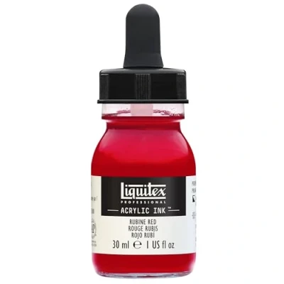 Image of LIQUITEX 4260388 Liquid Professional Acrylic Paints Ink, 30 ml, Highly Pigmented Airbrush Paint, Ruby Red
