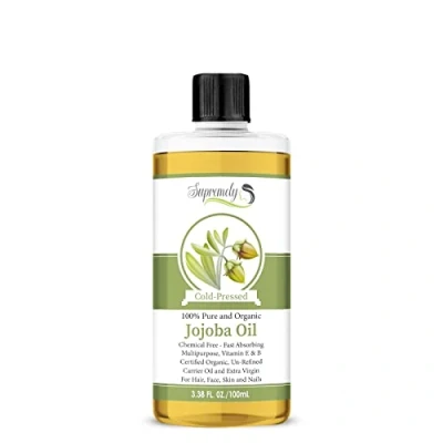 Image of Golden Jojoba Oil 100% Pure &amp; Natural Organic Cold Pressed Unrefined Carrier for Face Hair, Helps Fight Acne Moisturize Skin