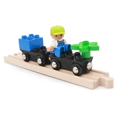 Image of Locorico 2 Wooden Train Wagons (Duplo)