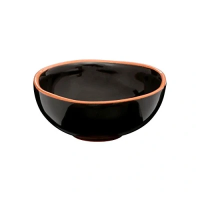 Image of Premier Housewares Calisto Mini Bowls, Black Glazed Terracotta, Set of 2, 12 x 10 cm