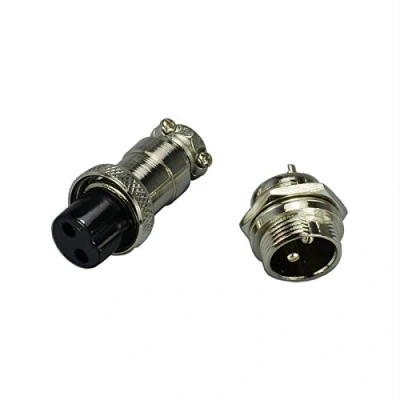 Image of RIVERWELD 2 pin Aviation Plug Socket Air Connector 16 2P Male and Female Metal Self Locking