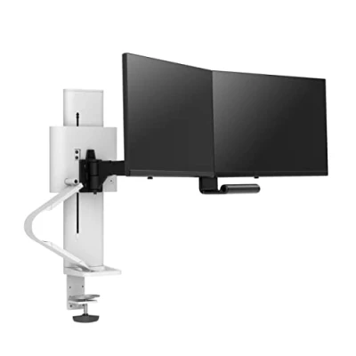 Image of Ergotron TRACE ™ Dual Monitor Arm, VESA Desk Mount for 2 Monitors Up to 27 Inches, 1.8 4.9 kg Each White