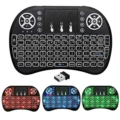 Image of BIFANS 2.4GHz Remote Backlit Mini Wireless Keyboard Portable with Touchpad Mouse For Android Smart Tv Box HTPC IPTV PC Pad XBOX （i8 Black)