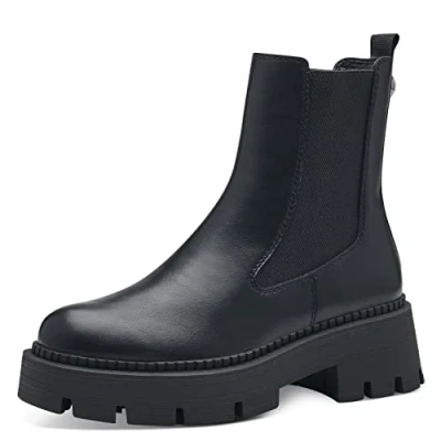Image of Tamaris Women Platform Ankle Boots, Ladies Boots,TOUCHit Footbed,Low Boots,Boot,Half Boots,Platform Boot,Flat,Black UNI,40 EU
