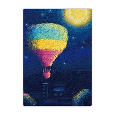 Image of Passport Holder Cover, PU Leather Travel Wallet Case Organiser for Passport, Business Cards, Credit Boarding Passes (hot Balloon)