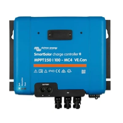 Image of Victron Energy SmartSolar MPPT MC4 Compatible VE.Can Solar Charge Controller (Bluetooth) for Panels 250V 100 amp 12/24/36/48 Volt