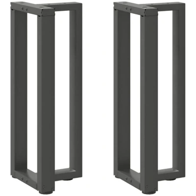 Image of vidaXL console table legs anthracite steel adjustable t shape for home or office 38x25x(72 73) cm