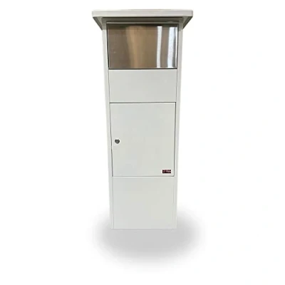 Image of Large White + Stainless Letter Post Mail Box Letterbox Tall Parcel Drop