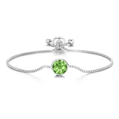 Image of Philip Jones Light Green Crystal Bracelet Created with Zircondia® Crystals