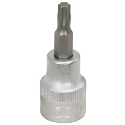 Image of 910TX27 Socket KS TOOLS 911.3872 DIN 3120, ISO 1174 T27 Chrome Vanadium Steel Torx Knurled