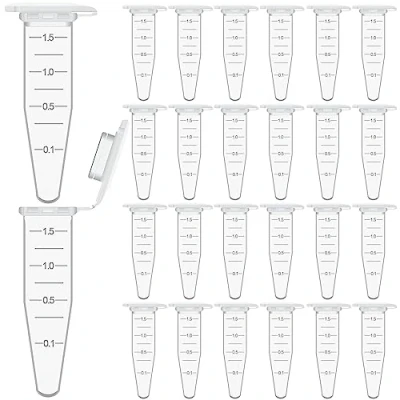 Image of 50 Pcs Micro Centrifuge Tubes,Conical Tubes with Flat Top Snap Cap,for Test Vials Sample Lab,1.5mL