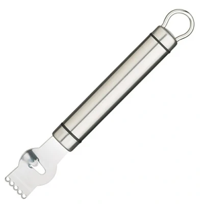 Image of KitchenCraft KCPROZ Professional Lemon Zester with Canelle Knife, Stainless Steel, 21cm, Silver