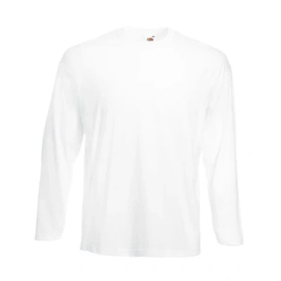 Image of FRUIT OF THE LOOM LONG SLEEVE T SHIRT (S XXL) (XL 44/46&quot;, WHITE)