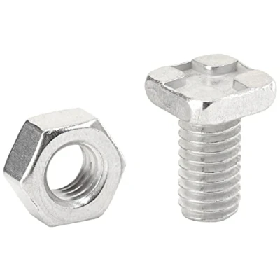 Image of Aluminium Square Head Nuts &amp; Bolts (Pack 20) GH004, Silver