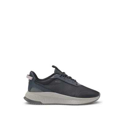 Image of BOSS Mens TTNM EVO Runn Ribbed Sole Trainers with Thermo Bonded Uppers Size 5 Navy