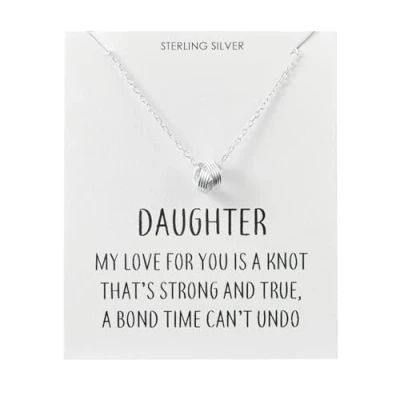 Image of Philip Jones Sterling Silver Daughter Quote Knot Necklace