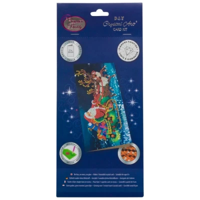 Image of CRYSTAL ART CCK 11x22C7: Santa&#039;s Sleigh, 11x22cm Card