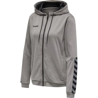 Image of hummel Hmlauthentic Women&#039;s Poly Zip Hoodie Grey Melange